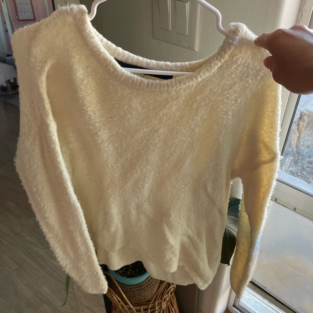 Cozy and fluffy cream sweater